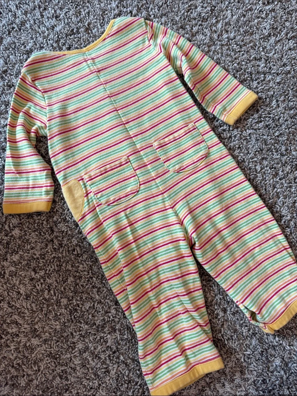Gymboree Yellow Striped Duck Appliqué Footie